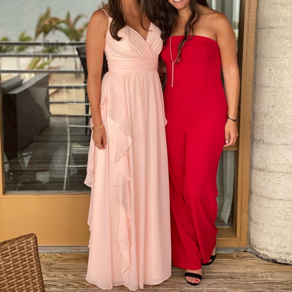 Elegant Pink Sleeveless Bridesmaid dress